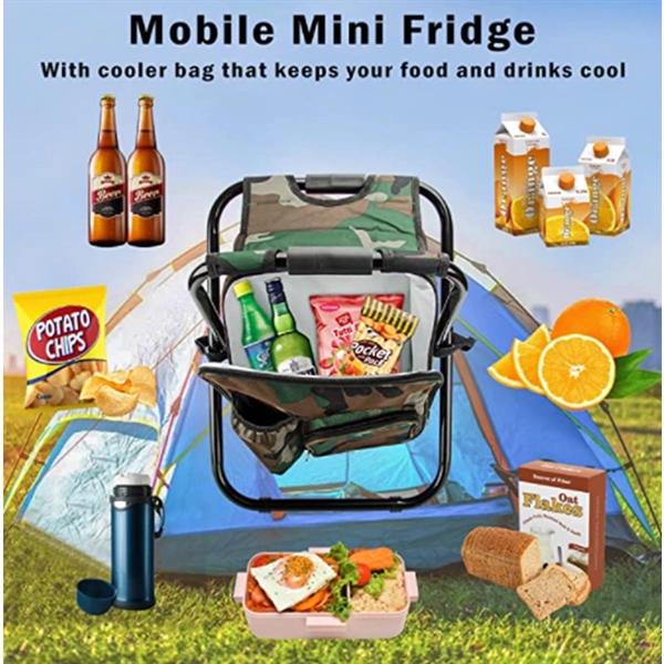 Folding Stool Backpack Insulated Cooler Bag - Folding Stool Backpack Insulated Cooler Bag - Image 2 of 2