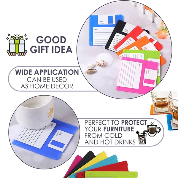 Silicone Floppy Disk Coaster For Tables - Silicone Floppy Disk Coaster For Tables - Image 1 of 3