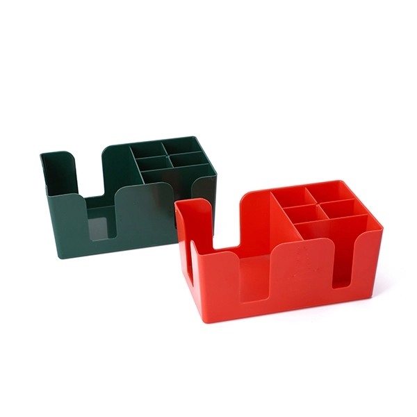 Plastic Bar Napkin Caddy Organizer with 6 Compartments - Plastic Bar Napkin Caddy Organizer with 6 Compartments - Image 1 of 4