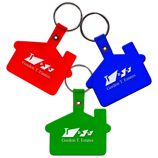 1 Color House Shaped Soft Plastic Key Tags - 1 Color House Shaped Soft Plastic Key Tags - Image 1 of 14