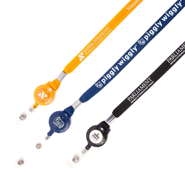 1/2" Silk Screen Lanyard/Badge Reel Combo - 1/2" Silk Screen Lanyard/Badge Reel Combo - Image 0 of 1