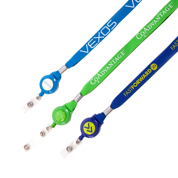 5/8" Silk Screen Lanyard/Badge Reel Combo - 5/8" Silk Screen Lanyard/Badge Reel Combo - Image 0 of 1