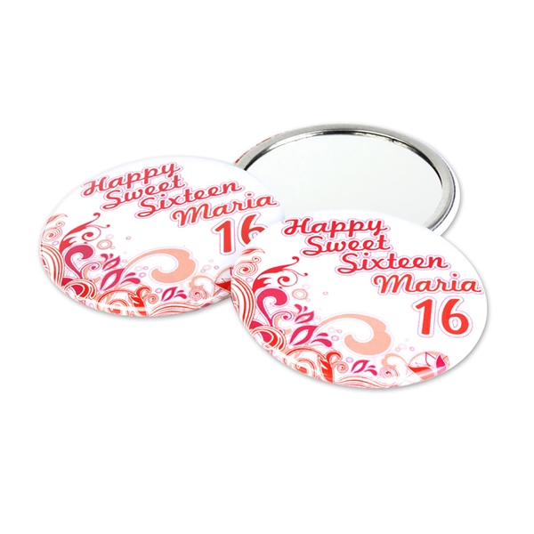 2.25" Circle Celluloid Pocket Mirror Button - 2.25" Circle Celluloid Pocket Mirror Button - Image 0 of 0