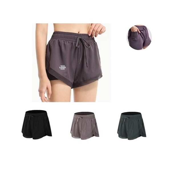 2-in-1 Dry Quickly Double Layer Sports Shorts Woman - 2-in-1 Dry Quickly Double Layer Sports Shorts Woman - Image 0 of 1