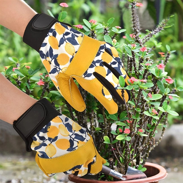 Leather Tough Cowhide Work Gardening Gloves - Leather Tough Cowhide Work Gardening Gloves - Image 3 of 5