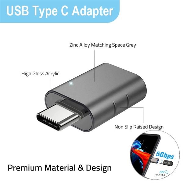 Zinc Alloy USB Type C Adapter Wide Compatibility - Zinc Alloy USB Type C Adapter Wide Compatibility - Image 0 of 3