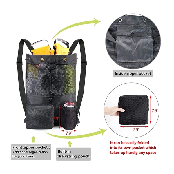 Mesh Drawstring Backpack With Shoe Bag - Mesh Drawstring Backpack With Shoe Bag - Image 1 of 2