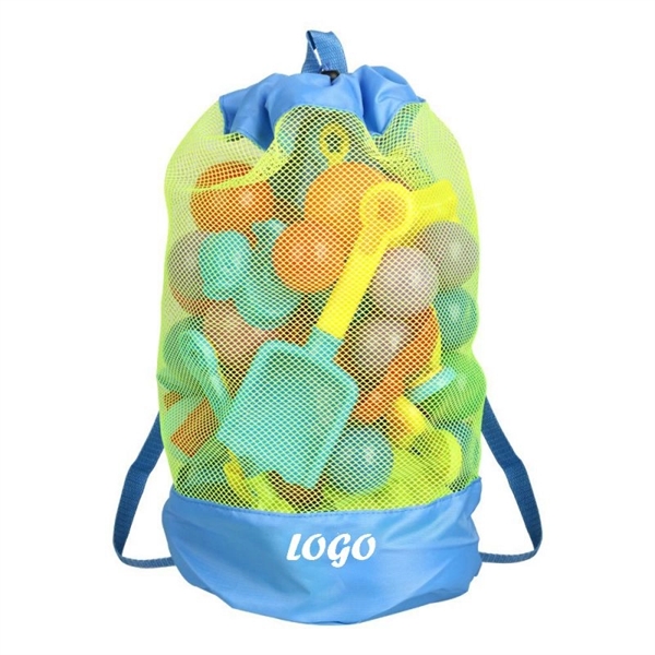 Large Mesh Beach Toys Drawstring Bag - Large Mesh Beach Toys Drawstring Bag - Image 0 of 3