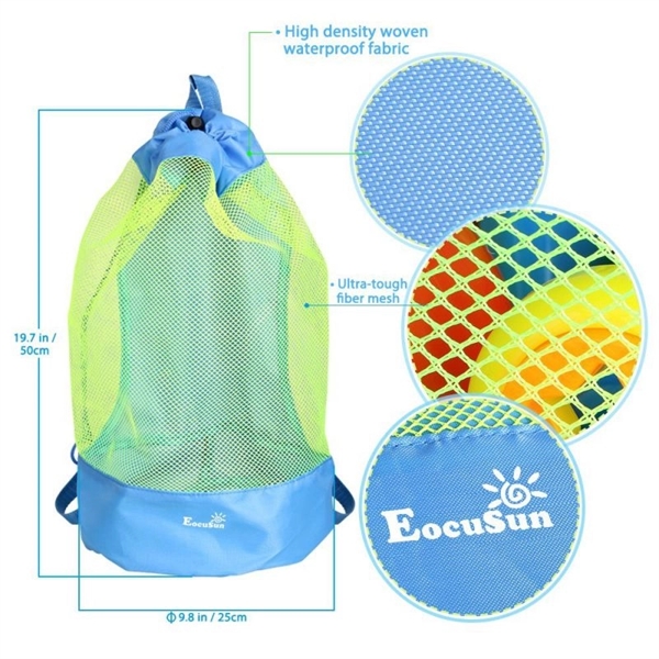 Large Mesh Beach Toys Drawstring Bag - Large Mesh Beach Toys Drawstring Bag - Image 1 of 3