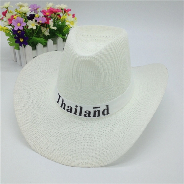 Summer Beach Travel Sun Hat Straw Woven Ladies Bowler - Summer Beach Travel Sun Hat Straw Woven Ladies Bowler - Image 1 of 2