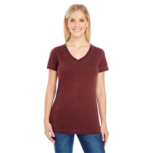 Threadfast Apparel Ladies' Cross Dye Short-Sleeve V-Neck ...