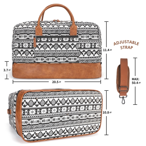 21" Weekender Canvas Leather Duffle Bag - 21" Weekender Canvas Leather Duffle Bag - Image 1 of 5