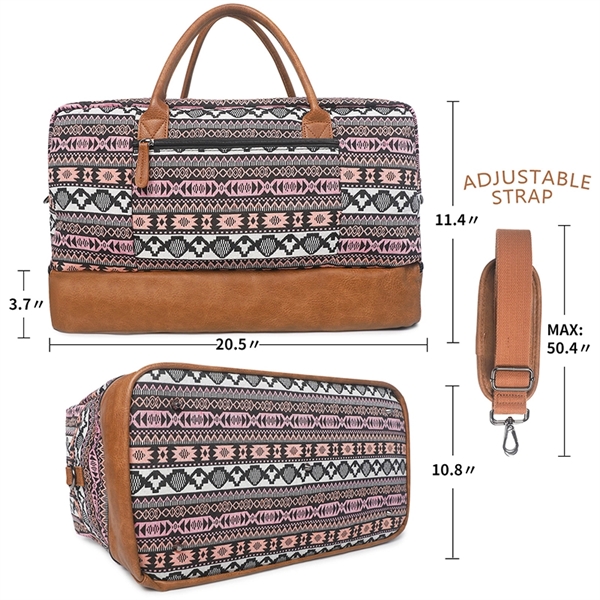 21" Weekender Canvas Leather Duffle Bag - 21" Weekender Canvas Leather Duffle Bag - Image 2 of 5