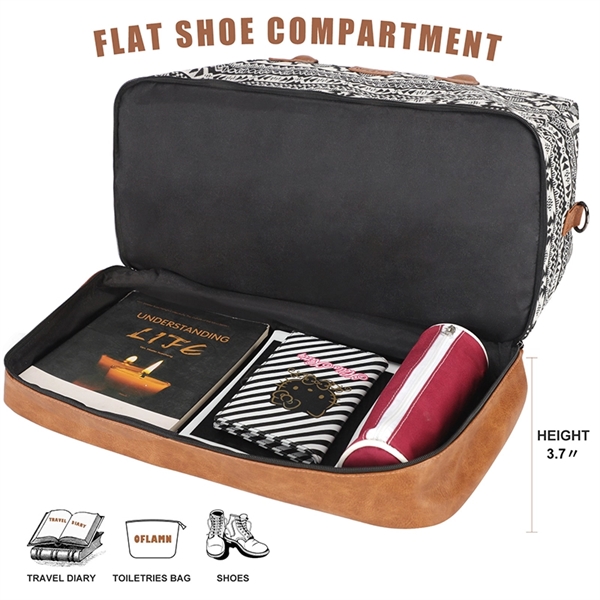 21" Weekender Canvas Leather Duffle Bag - 21" Weekender Canvas Leather Duffle Bag - Image 3 of 5