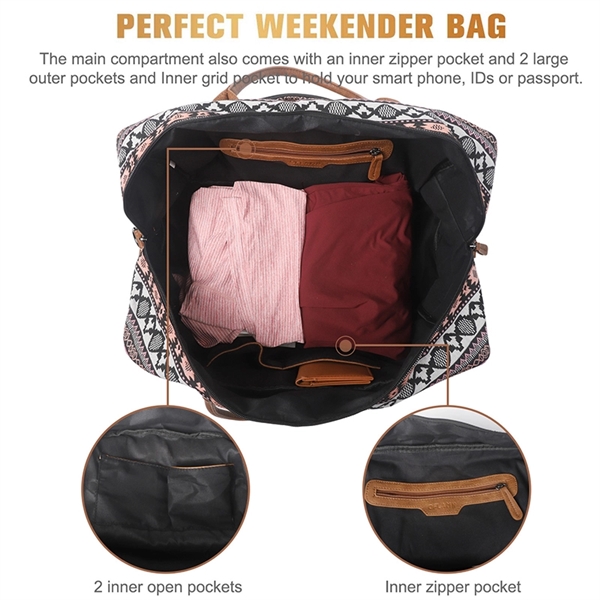 21" Weekender Canvas Leather Duffle Bag - 21" Weekender Canvas Leather Duffle Bag - Image 5 of 5