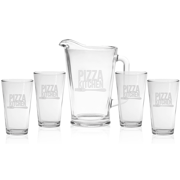 Glass Pitcher and Pint Set - Deep Etched - Glass Pitcher and Pint Set - Deep Etched - Image 0 of 1