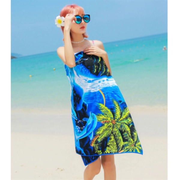 25"x 50" Sublimated Microfiber Sand Proof Beach Towel - 25"x 50" Sublimated Microfiber Sand Proof Beach Towel - Image 2 of 4