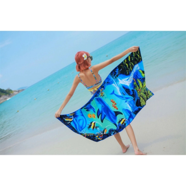 25"x 50" Sublimated Microfiber Sand Proof Beach Towel - 25"x 50" Sublimated Microfiber Sand Proof Beach Towel - Image 3 of 4