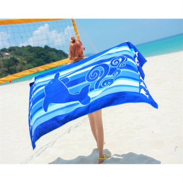 40"x 75" Sublimated Microfiber Terry Beach Towel - 40"x 75" Sublimated Microfiber Terry Beach Towel - Image 2 of 4