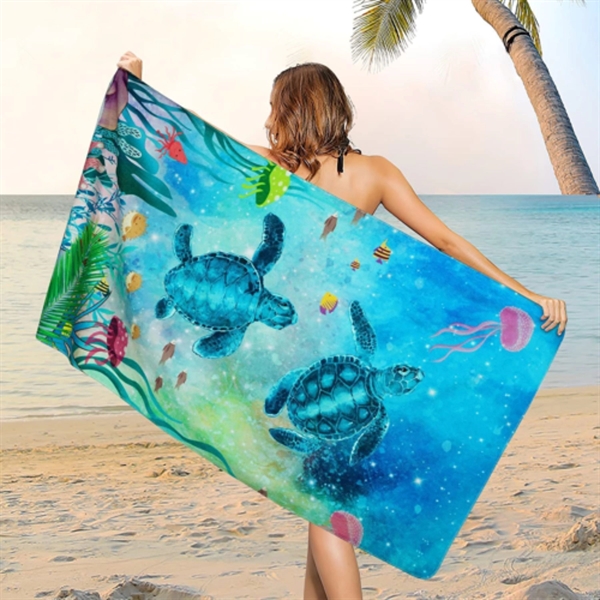 40"x 75" Sublimated Microfiber Terry Beach Towel - 40"x 75" Sublimated Microfiber Terry Beach Towel - Image 4 of 4