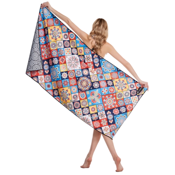 25"x 50" Sublimated Sand Proof Waffle Microfiber Beach Towel - 25"x 50" Sublimated Sand Proof Waffle Microfiber Beach Towel - Image 4 of 4