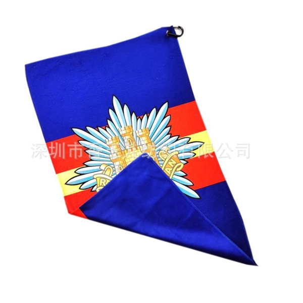 12"x 20" Sublimated Microfiber Golf Towel w/ Grommet - 12"x 20" Sublimated Microfiber Golf Towel w/ Grommet - Image 3 of 3