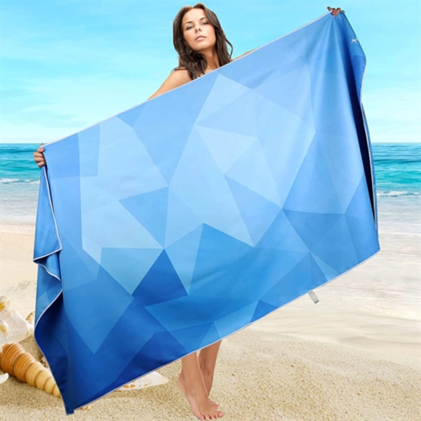 40"x 75" Sublimated Plush Microfiber Beach Towel - 40"x 75" Sublimated Plush Microfiber Beach Towel - Image 0 of 3