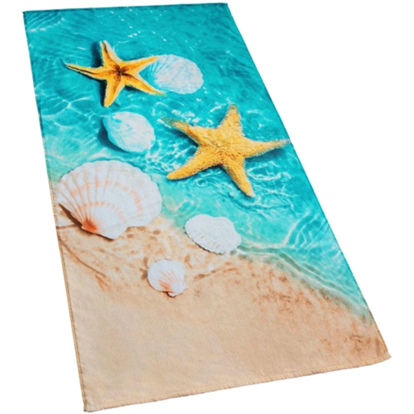 40"x 75" Sublimated Plush Microfiber Beach Towel - 40"x 75" Sublimated Plush Microfiber Beach Towel - Image 2 of 3
