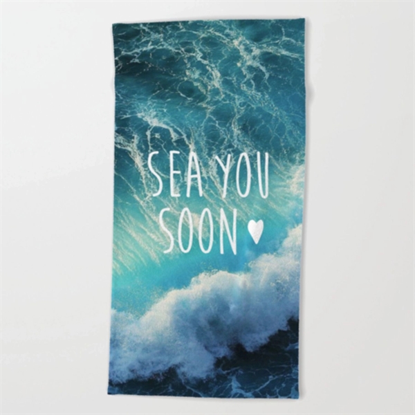 40"x 75" Sublimated Plush Microfiber Beach Towel - 40"x 75" Sublimated Plush Microfiber Beach Towel - Image 3 of 3