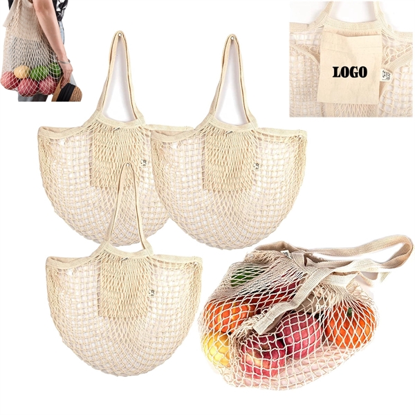 Reusable Cotton Mesh Grocery Bags - Reusable Cotton Mesh Grocery Bags - Image 0 of 3