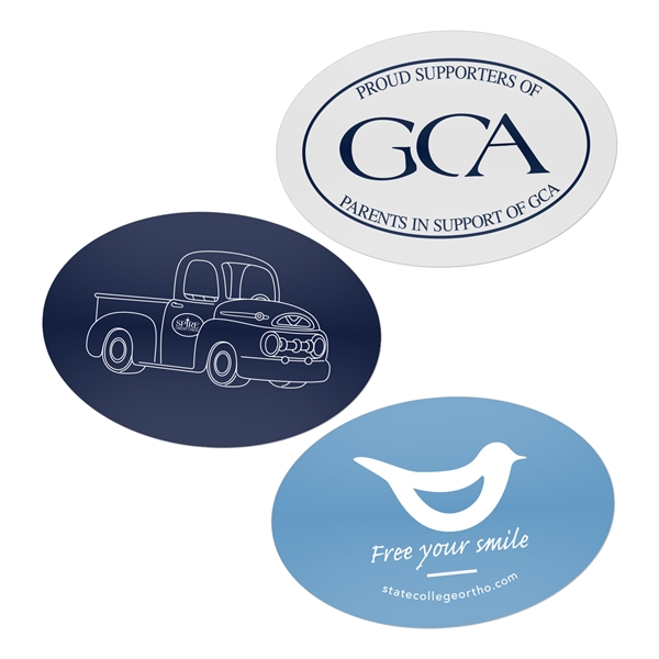 2" x 3" Oval Water-resistant Stickers - 2" x 3" Oval Water-resistant Stickers - Image 0 of 0