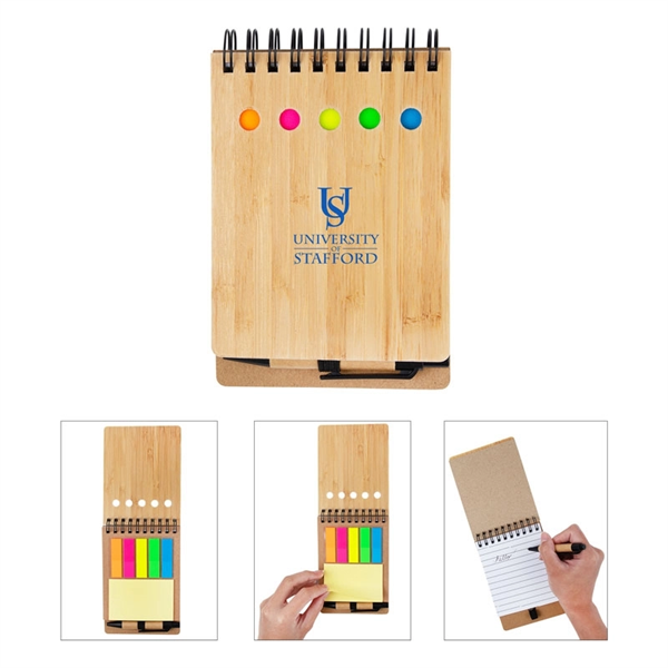 Ridgecrest 3-in-1 Bamboo Jotter w/Pen - Ridgecrest 3-in-1 Bamboo Jotter w/Pen - Image 0 of 1