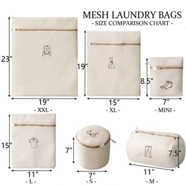 6 Pieces Mesh Laundry Bag Set - 6 Pieces Mesh Laundry Bag Set - Image 4 of 4