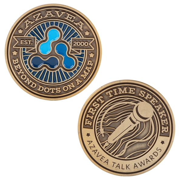 2.5" Brass Challenge Coin (4 Colors on 1 Side) - 2.5" Brass Challenge Coin (4 Colors on 1 Side) - Image 0 of 0