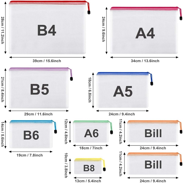 Mesh Zipper Pouch For B4, B5, A4, B6, A5, A6, B8 Size, - Mesh Zipper Pouch For B4, B5, A4, B6, A5, A6, B8 Size, - Image 4 of 4