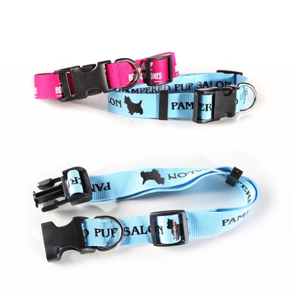 3/8" W x 12" L - Flat Polyester Dog Collar - 3/8" W x 12" L - Flat Polyester Dog Collar - Image 0 of 2