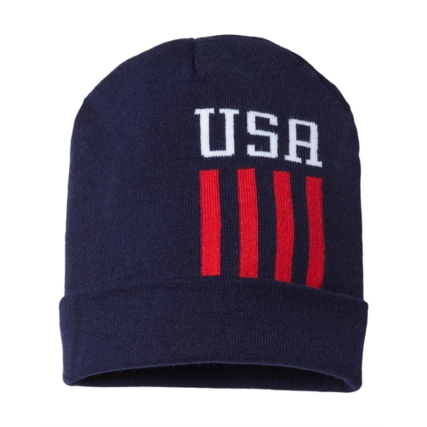 CAP AMERICA USA-Made Patriotic Cuffed Beanie - CAP AMERICA USA-Made Patriotic Cuffed Beanie - Image 7 of 14