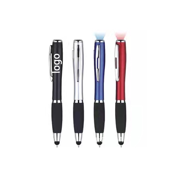 3-in-1 Stylus Ballpoint Pen with LED Light - 3-in-1 Stylus Ballpoint Pen with LED Light - Image 0 of 0