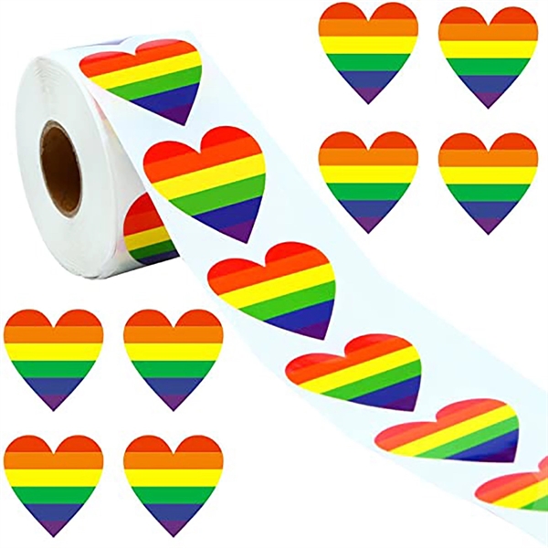 Lgbt Rainbow Heart Stickers - Lgbt Rainbow Heart Stickers - Image 0 of 2