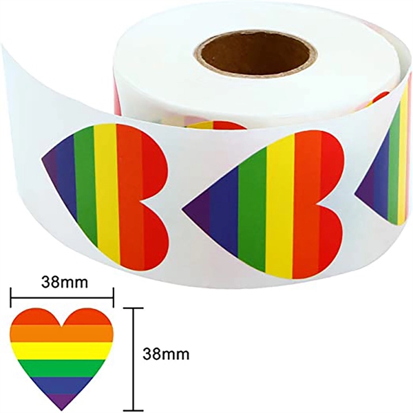 Lgbt Rainbow Heart Stickers - Lgbt Rainbow Heart Stickers - Image 2 of 2