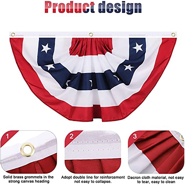 Patriotic American Bunting Flag Banner - Patriotic American Bunting Flag Banner - Image 2 of 5