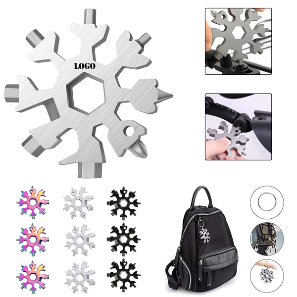 Snowflake Shape Multipurpose Keychain - Snowflake Shape Multipurpose Keychain - Image 0 of 1