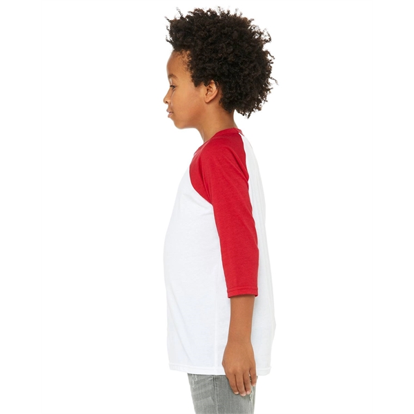 Bella + Canvas Youth Three-Quarter Sleeve Baseball T-Shirt