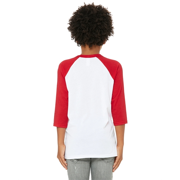 Bella + Canvas Youth Three-Quarter Sleeve Baseball T-Shirt