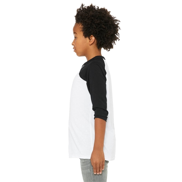 Bella + Canvas Youth Three-Quarter Sleeve Baseball T-Shirt
