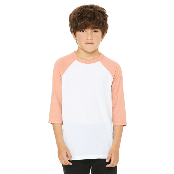 Bella + Canvas Youth Three-Quarter Sleeve Baseball T-Shirt