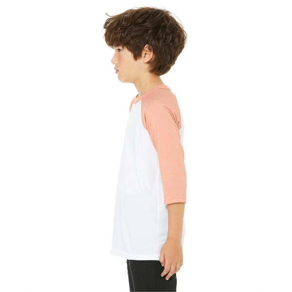 Bella + Canvas Youth Three-Quarter Sleeve Baseball T-Shirt