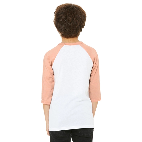 Bella + Canvas Youth Three-Quarter Sleeve Baseball T-Shirt
