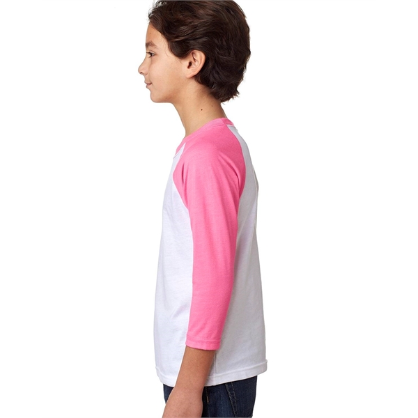 Next Level Apparel Youth CVC Three-Quarter Sleeve Raglan - Next Level Apparel Youth CVC Three-Quarter Sleeve Raglan - Image 4 of 48