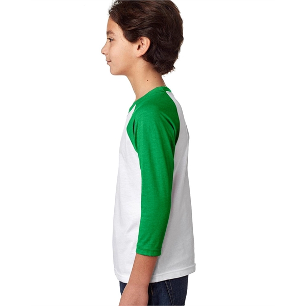 Next Level Apparel Youth CVC Three-Quarter Sleeve Raglan - Next Level Apparel Youth CVC Three-Quarter Sleeve Raglan - Image 10 of 48